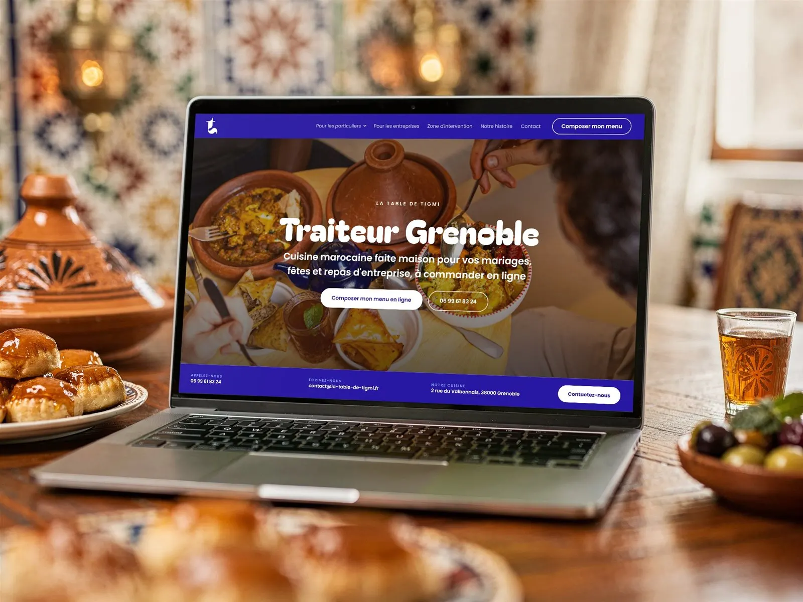 Site de La Table de Tigmi, traiteur à Grenoble, optimisé pour la recherche « traiteur Grenoble » par Mathieu Pagnier